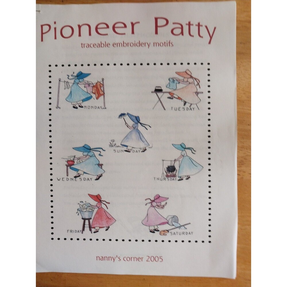 Pioneer Patty Traceable Embrodiery Mofits Nanny's Corner 2005